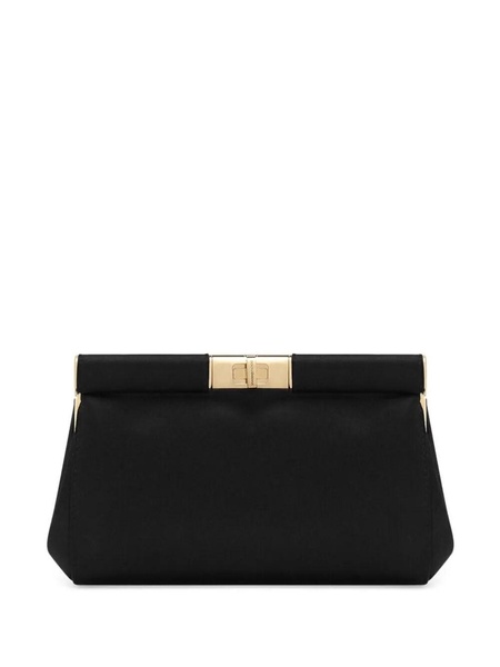 black Marlene small satin clutch bag