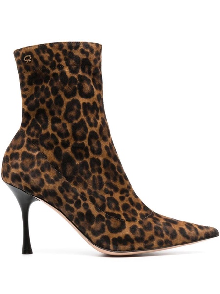 Dunn 85mm leopard-print boots