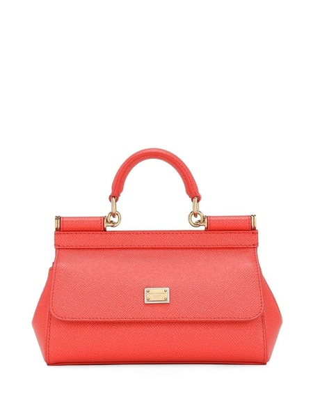 DOLCE & GABBANA Elegant Coral Red Mini Sicily Handbag