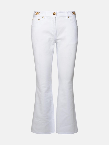 Versace White Cotton Jeans Woman