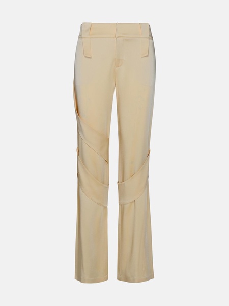 CREAM ACETATE BLEND CARGO PANTS