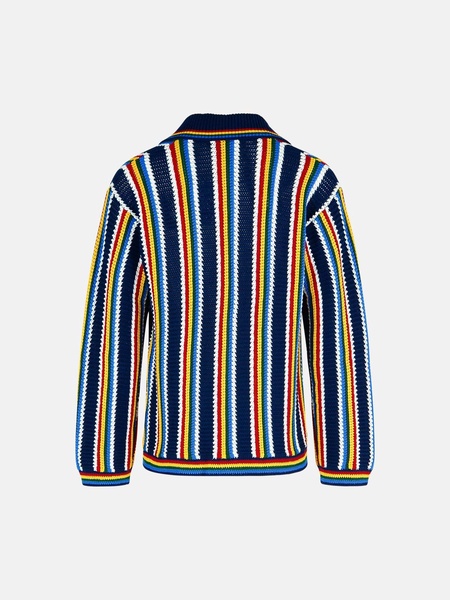 'CROCHET' MULTICOLOR COTTON CARDIGAN