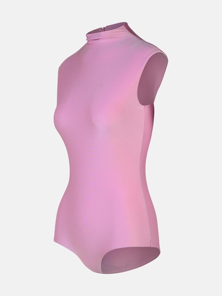 'CRISTIN' PINK POLYAMIDE BLEND BODYSUIT