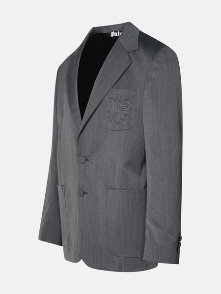 GREY VIRGIN WOOL BLEND BLAZER