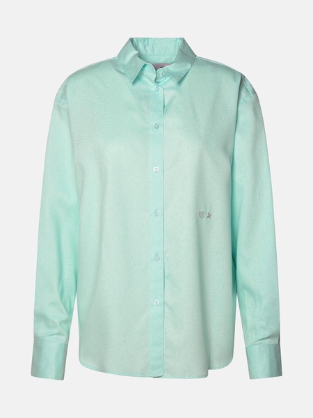 GREEN VISCOSE BLEND SHIRT