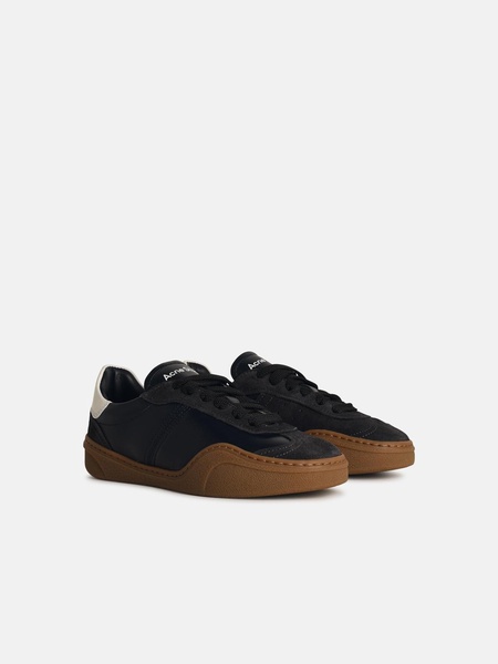 Acne Studios 'Bars' Dark Grey Leather Sneakers Woman