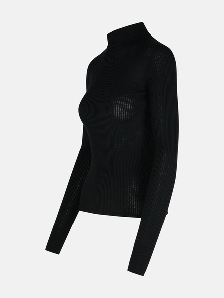 'FLAVIA' BLACK VIRGIN WOOL SWEATER