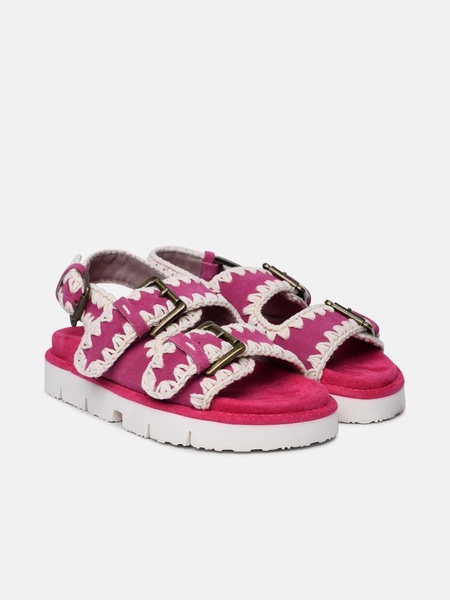 FUCHSIA SUEDE SANDALS