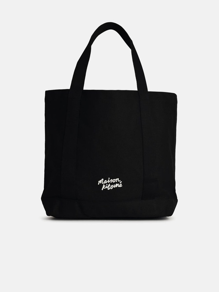 'FOX HEAD' BLACK COTTON SHOPPING BAG