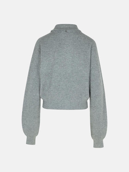 'SVAGO' GREY CASHMERE BLEND CARDIGAN