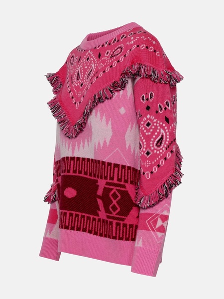 ICON BANDANA PINK WOOL SWEATER