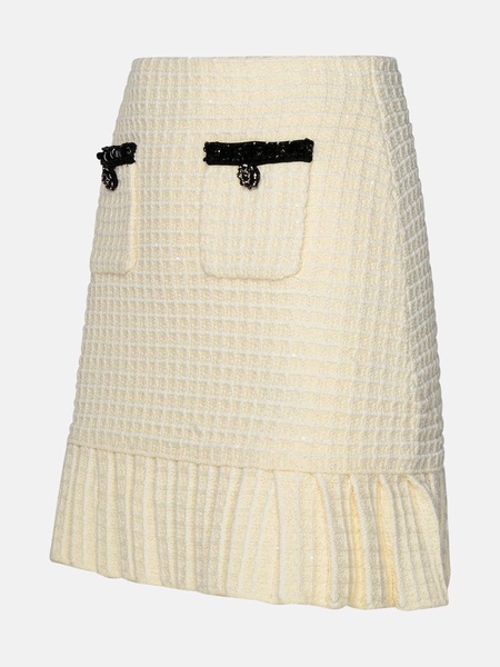 IVORY COTTON BLEND SKIRT