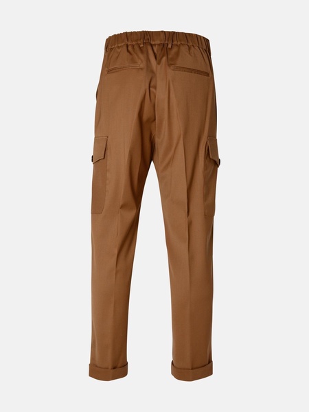 BROWN WOOL BLEND TROUSERS