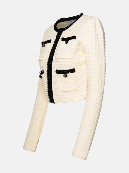 Self-Portrait Ivory Cotton Blend Jacket