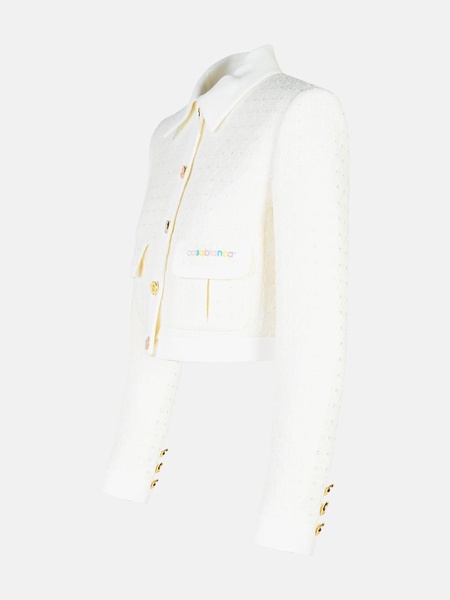 WHITE COTTON BLEND JACKET