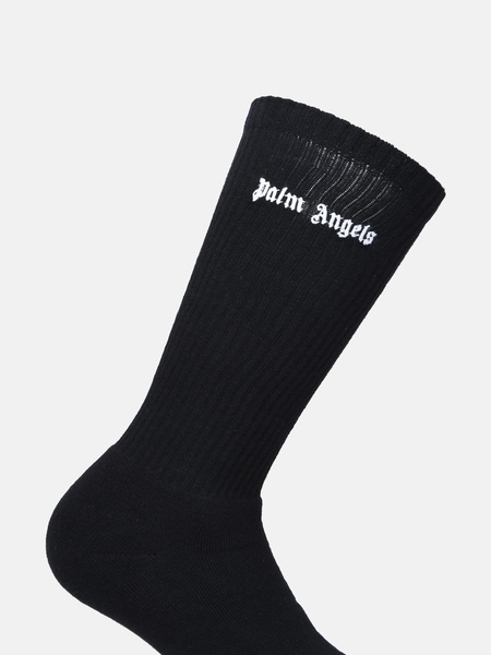 BLACK COTTON BLEND SOCKS