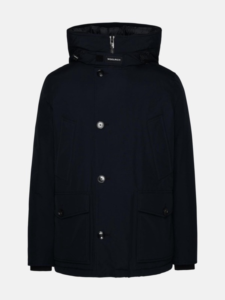 Anorak parka in blue cotton blend