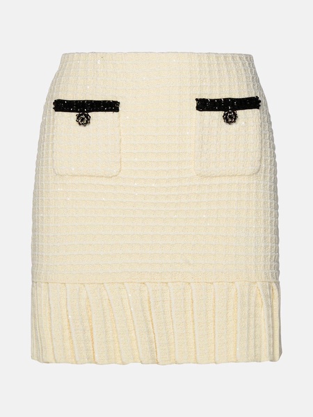 IVORY COTTON BLEND SKIRT