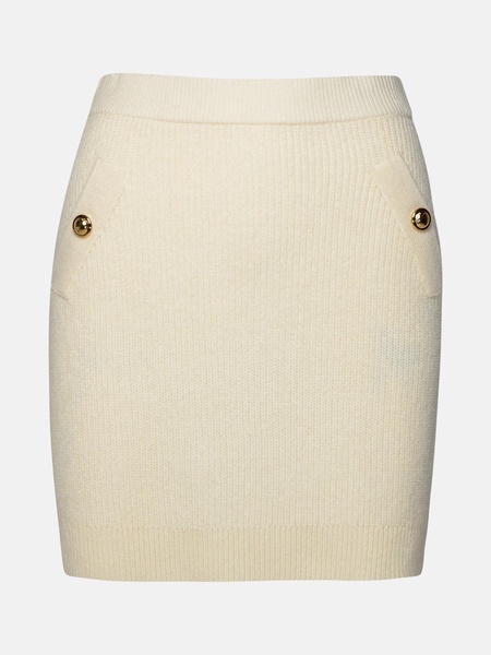 Michael Kors Ivory Cashmere Blend Miniskirt