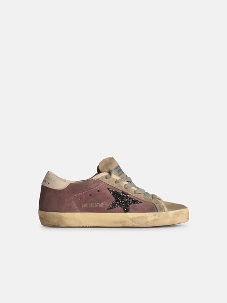 Golden Goose 'Stella Glitter' Purple Leather Sneakers Women