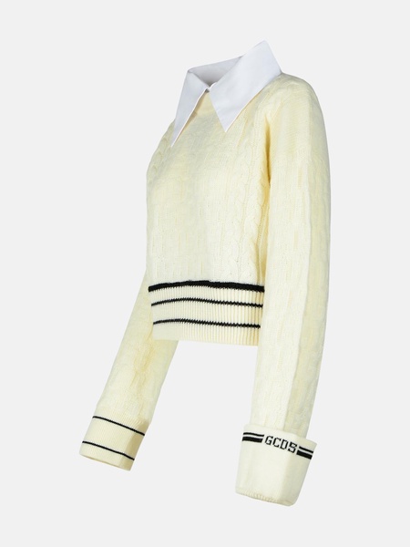 IVORY WOOL BLEND SWEATER