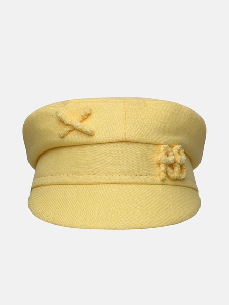 YELLOW LINEN HAT