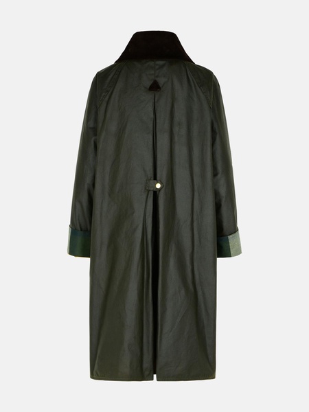 'EBBERSTON' GREEN WAXED COTTON PARKA