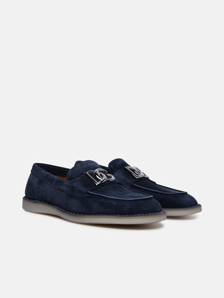 NAVY CALF LEATHER LOAFERS