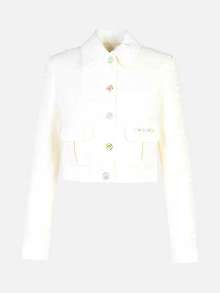 WHITE COTTON BLEND JACKET