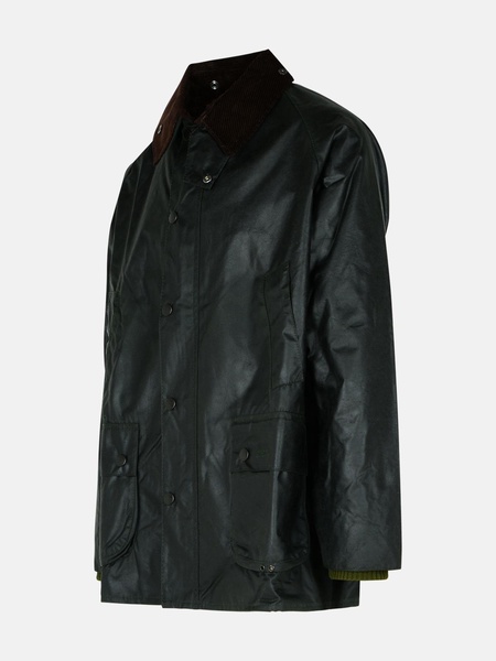 GREEN WAXED COTTON BEDALE JACKET