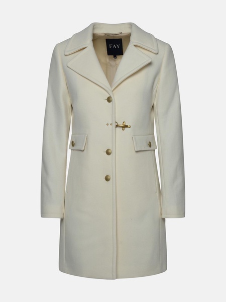 Ivory virgin wool blend coat