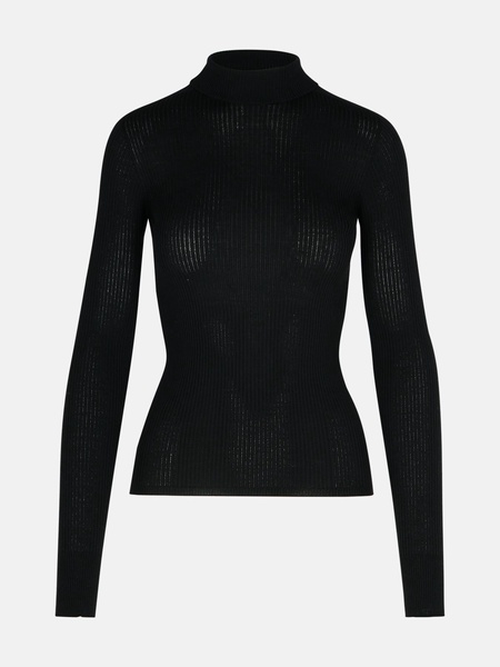 'FLAVIA' BLACK VIRGIN WOOL SWEATER