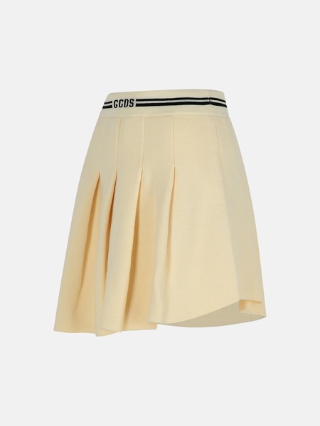 IVORY WOOL BLEND SKIRT