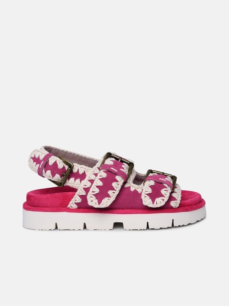 FUCHSIA SUEDE SANDALS