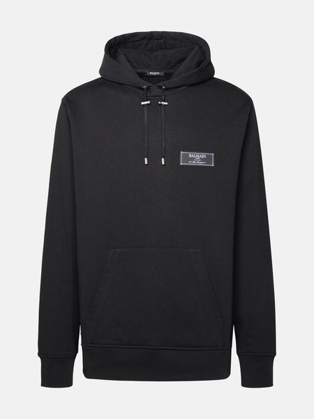 BLACK COTTON HOODIE