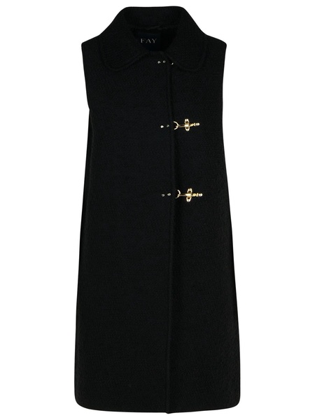 Fay Black Wool Blend Vest Women