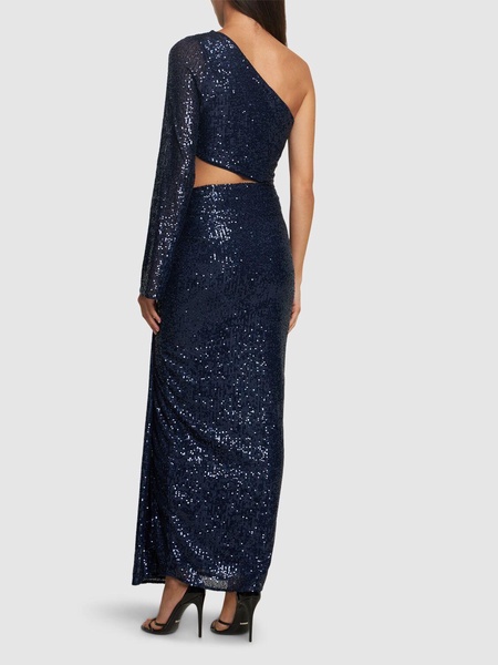 Midnights sequined one sleeve maxi dress