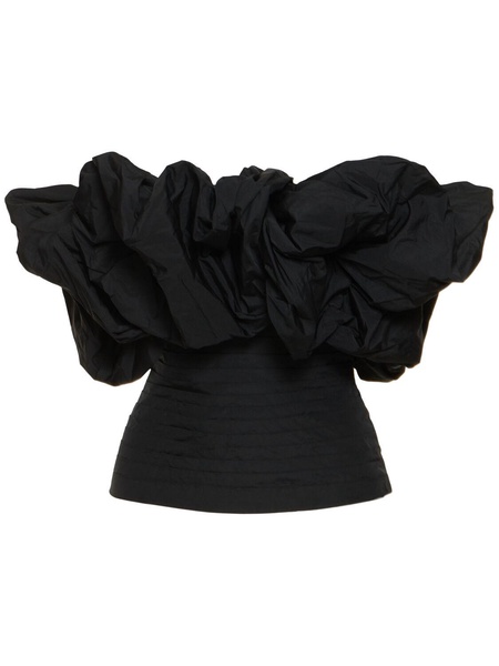 Taffeta off-shoulder puff sleeve top