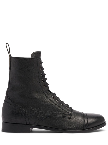 Adrien Brody lace-up leather ankle boots