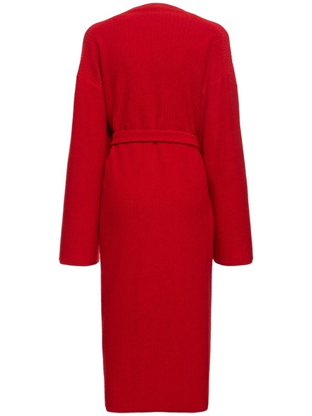 Ghali belted cashmere knit long coat