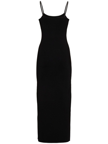 Ribbed stretch viscose midi dress