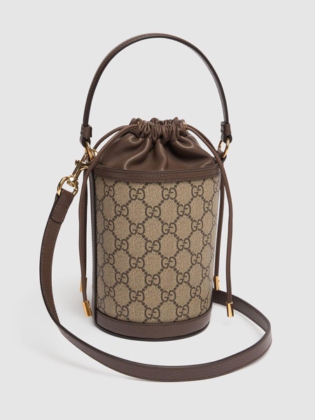 Mini Ophidia GG canvas bucket bag