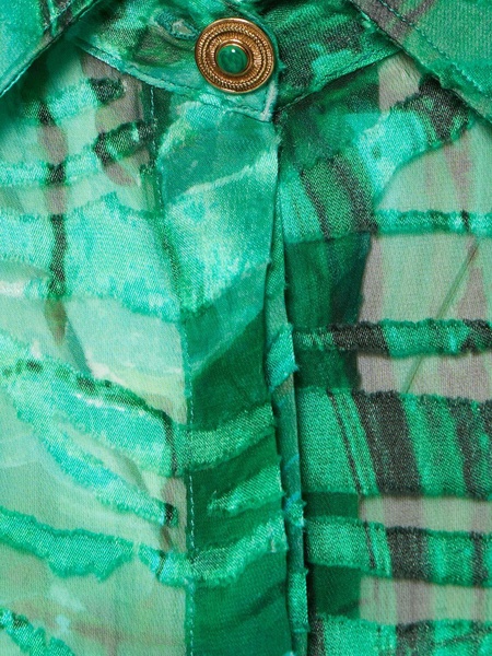 Malachite printed satin devoré shirt