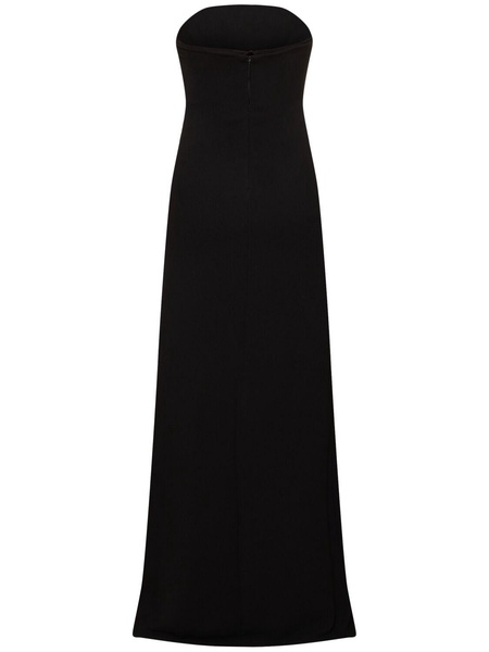 Angelique strapless crepe gown