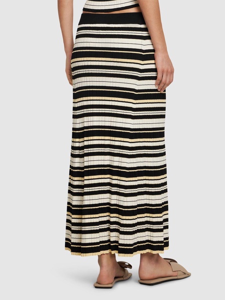 Future viscose blend rib long skirt