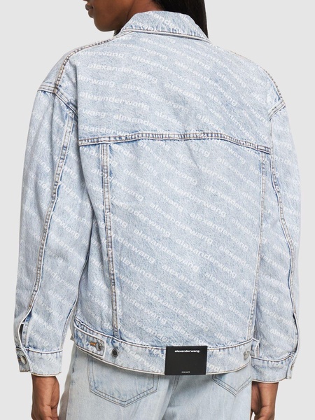 Logo printed cotton denim jacket