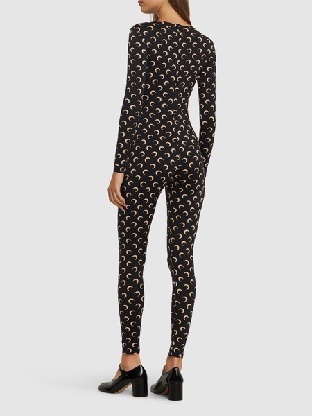 Moon printed jersey jumpsuit