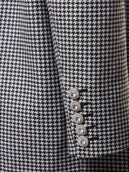 Oversize houndstooth wool blend jacket