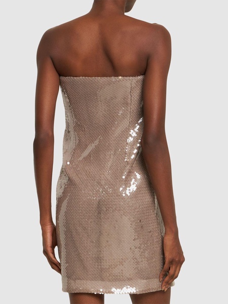 Mirai sequined strapless mini dress