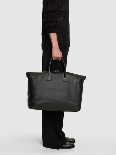 Giant bowling leather tote bag